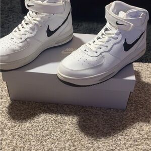 Nike White and Black High-Top Sneakers